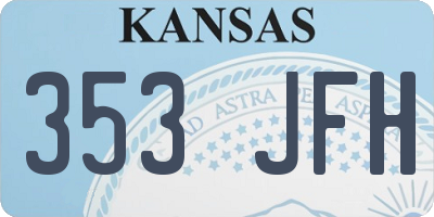 KS license plate 353JFH