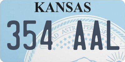 KS license plate 354AAL