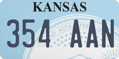 KS license plate 354AAN