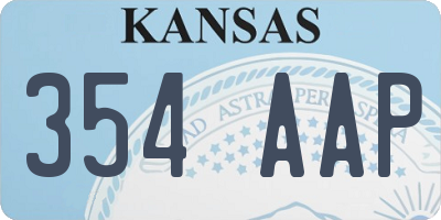 KS license plate 354AAP