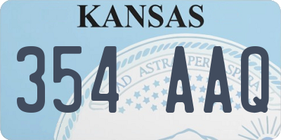 KS license plate 354AAQ