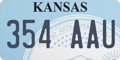 KS license plate 354AAU