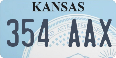 KS license plate 354AAX