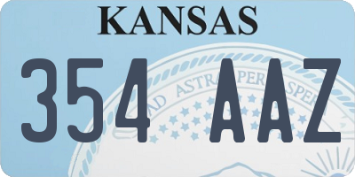 KS license plate 354AAZ