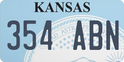 KS license plate 354ABN