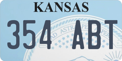 KS license plate 354ABT