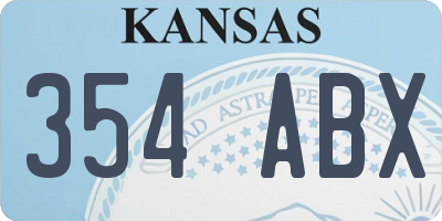 KS license plate 354ABX