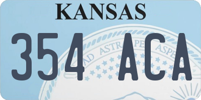 KS license plate 354ACA