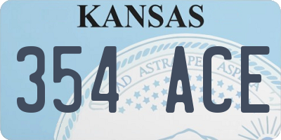 KS license plate 354ACE