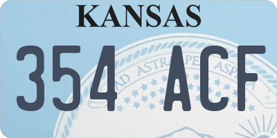 KS license plate 354ACF