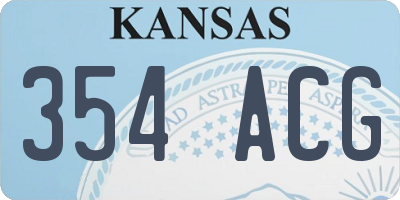 KS license plate 354ACG