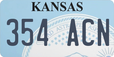 KS license plate 354ACN