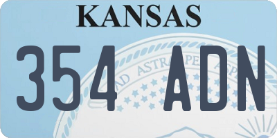 KS license plate 354ADN