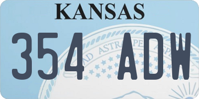 KS license plate 354ADW