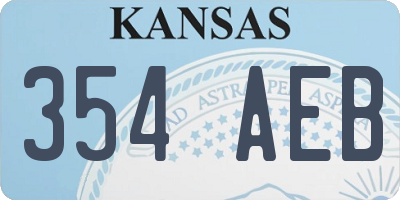 KS license plate 354AEB