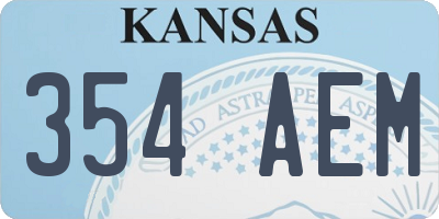 KS license plate 354AEM