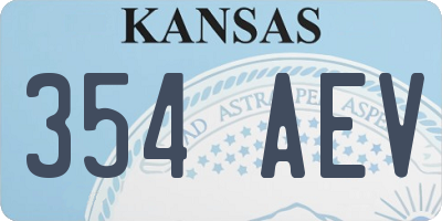 KS license plate 354AEV