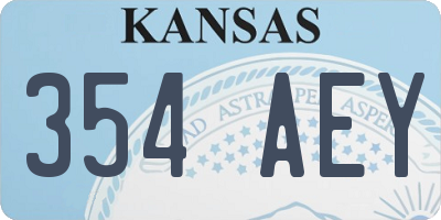 KS license plate 354AEY