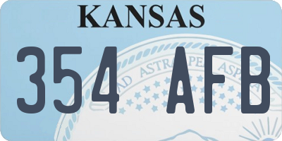 KS license plate 354AFB