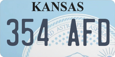 KS license plate 354AFD
