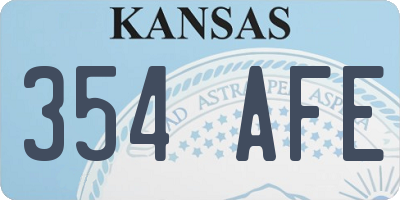 KS license plate 354AFE