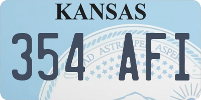KS license plate 354AFI