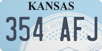 KS license plate 354AFJ