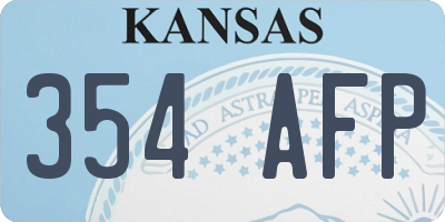 KS license plate 354AFP