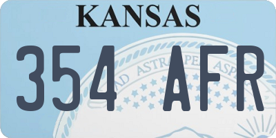 KS license plate 354AFR