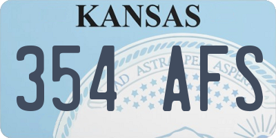 KS license plate 354AFS