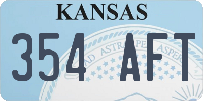 KS license plate 354AFT