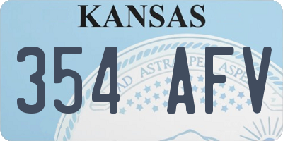 KS license plate 354AFV