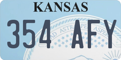 KS license plate 354AFY