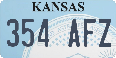 KS license plate 354AFZ