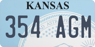 KS license plate 354AGM