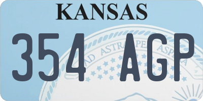 KS license plate 354AGP