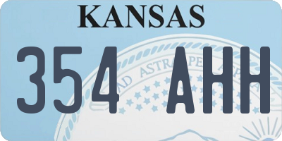 KS license plate 354AHH