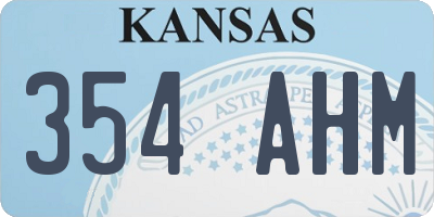 KS license plate 354AHM