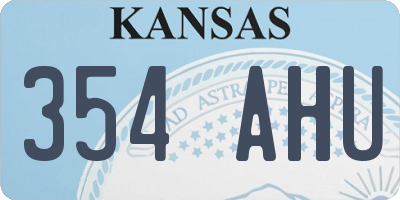 KS license plate 354AHU