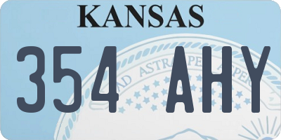 KS license plate 354AHY