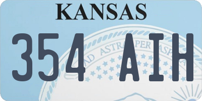 KS license plate 354AIH