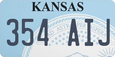 KS license plate 354AIJ