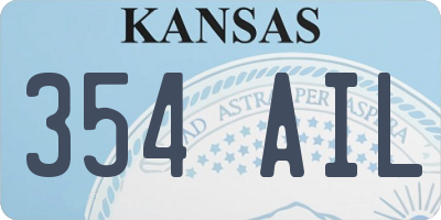 KS license plate 354AIL