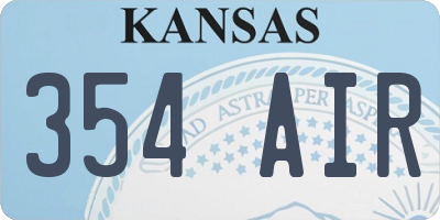 KS license plate 354AIR