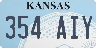 KS license plate 354AIY
