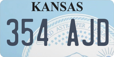 KS license plate 354AJD