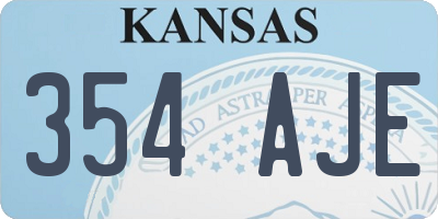 KS license plate 354AJE