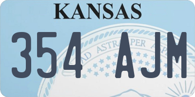 KS license plate 354AJM