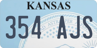 KS license plate 354AJS