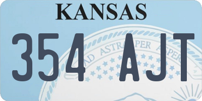 KS license plate 354AJT
